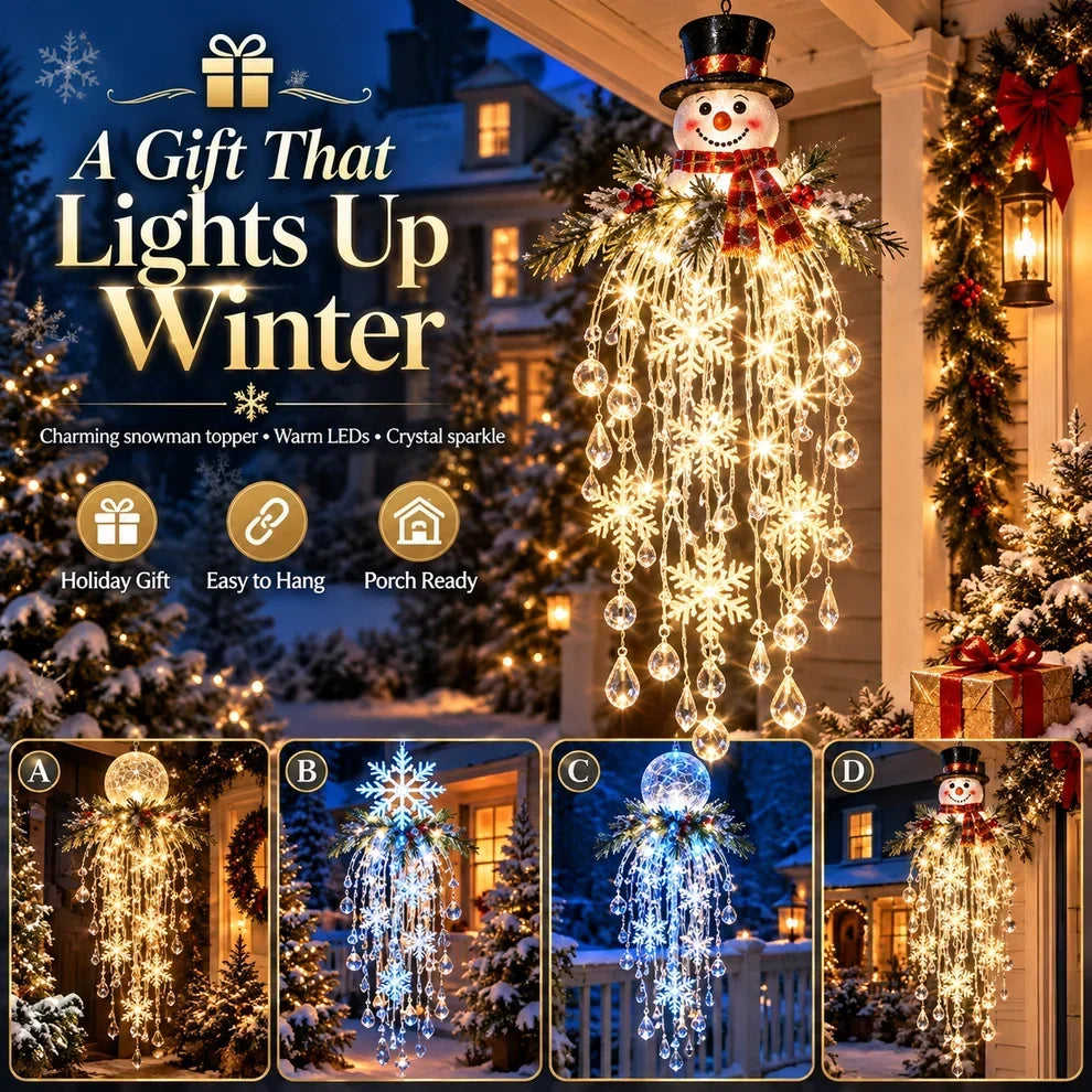 Crystal Cascade Christmas Light– Hanging Snowflake & Crystal LED Porch Décor ✨❄️