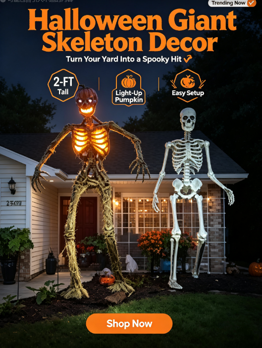 Last Day 60% OFF⏰️💀⚡Halloween Giant Skeleton Decor 🎃🔥