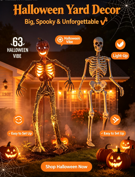 Last Day 60% OFF⏰️💀⚡Halloween Giant Skeleton Decor 🎃🔥